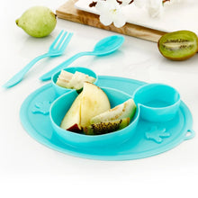 Silicon Micky Plate And 1 Spoon & 1 Fork Card Packing ( 1 Pc Product) - justgrabit.in | Just Grab It