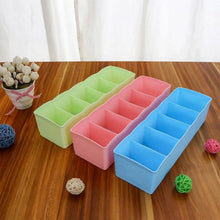 Desktop Storage Organizer Box Set - 5 Grid Compartments for Clothing, Underwear, Socks & Ties (4 - Piece) - Justgrabit Inc.