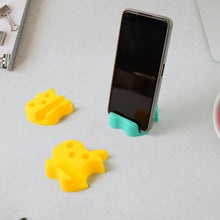 Multi - Functional Apple - Shaped Plastic Mobile Stand with Pen Holder (3 Pc / Mix Color) - justgrabit.in | Just Grab It