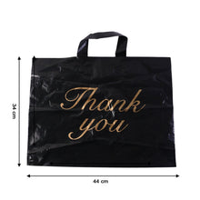 Large Black Thank You Printed Plastic Carry Bag (34 × 44 cm, 1 Pc) - justgrabit.in | Just Grab It