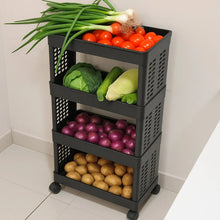 4 - Layer Plastic Storage Rack with Wheels - justgrabit.in | Just Grab It