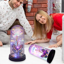 LED Light - Up Eternal Rose with Butterfly in Transparent Dome (1 Pc / Battery not Included) - Justgrabit Inc.