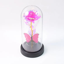 LED Decorative Rose with Butterfly in Transparent Plastic Dome (1 Pc / Battery Not Included) - Justgrabit Inc.