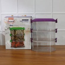 3 Layer Stackable Airtight Food Storage Container Set (1 Set) - justgrabit.in | Just Grab It