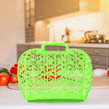 Plastic Foldable Basket Bag || Fruit & Vegetable Storage Basket (3 Pcs Set / Multicolor) - Justgrabit Inc.