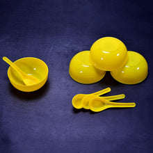 Plastic Soup Bowl & Spoon Set for Kitchen (6 - Pcs) - justgrabit.in | Just Grab It