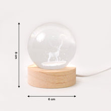 Crystal Ball Night Light Glass Ball Night Lamp with Wood Base - justgrabit.in | Just Grab It
