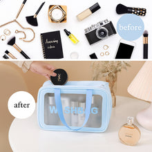 3 - IN - 1 Waterproof Transparent Travel Toiletry Bag Set - justgrabit.in | Just Grab It