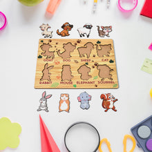 Wooden Animal Puzzle Learning Educational Board (1 Set / 28×20 Cm) - justgrabit.in | Just Grab It