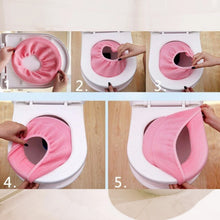 Bathroom Soft Thicker Warmer Stretchable Washable Cloth Toilet Seat Cover (1pc) - Justgrabit Inc.