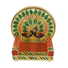 Meenakari Work Laddu Gopal Singhasan / Sihasan for Pooja Mandir Wooden Krishna Ladoo Bal Gopal Sofa Asan, Home Decorative Premium Look Decorative Singhasan Suitable For Home, Office, Restaurant (2 Pc Set) - Justgrabit Inc.