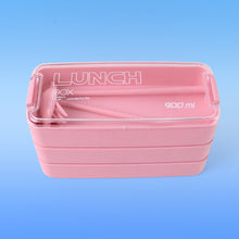 Eco - Friendly 3 - Layer Stackable Lunch Box Set with Cutlery - justgrabit.in | Just Grab It