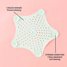 Mint Green Silicone Star Shaped Sink Filter Bathroom Hair Catcher Drain Strainers - justgrabit.in | Just Grab It
