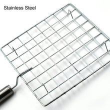 Square Stainless Steel Barbecue Grill with Steel Handle - Justgrabit Inc.