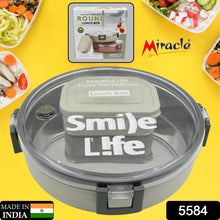 Miracle Stainless Steel Round Lunch Box, with Small Plastic Box Insert Leak Proof Lunch Box with Transparent lid, Lunch Box for Kids & Adults for School, Office (450 ML + 250 ML Approx) - Justgrabit Inc.