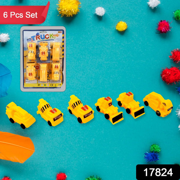 Vehicle Car Engineering Automobile Construction Car Toys Set for Children Kids Crane Excavator Road Roller Forklift Mixer Truck Transporter Truck Machine Construction Toys (6 Pcs Set) - Justgrabit Inc.