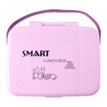 Smart Leak Proof Lunch Box with 3 Compartments and Spoon Set (1 Set) - justgrabit.in | Just Grab It