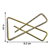 Premium Golden Crystal Triangle Saree Safety Pin Brooch (1 Pc) - justgrabit.in | Just Grab It