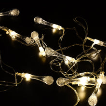 Decorative LED Lighting Chain with Crystal Water Drop Bulbs Approx 3 Mtr (1 Pc) - justgrabit.in | Just Grab It