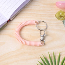 Elastic Spiral Coil Keychain Bracelet with Metal Key Ring and Clip Hook (1 Pc) - Justgrabit Inc.