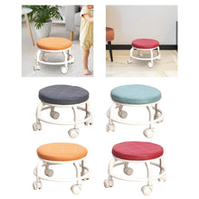Roller Seat Stool Low Height Rolling Plastic Stool Multifunctional Small Household Movable Mini Stool Pulley Wheel Stool for Garage Home Library (1 Pc) - Justgrabit Inc.