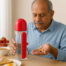 Water Bottle with Built - in 7 - Day Pill Organizer Approx 900ml (1 Pc) - justgrabit.in | Just Grab It