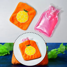 Orange small Hot Water Bag with Cover for Pain Relief, Neck, Shoulder Pain and Hand, Feet Warmer, Menstrual Cramps. - Justgrabit Inc.