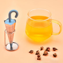 Reusable Cute Umbrella Tea Strainer With Tray / Stand (1 Pc) - justgrabit.in | Just Grab It