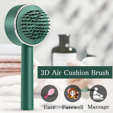 Air Cushion Massage Brush with Long Handle & Self - Cleaning Detangling Comb - justgrabit.in | Just Grab It
