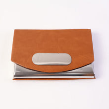 Leather & Stainless - Steel Business Card Holder (1 Pc) - justgrabit.in | Just Grab It