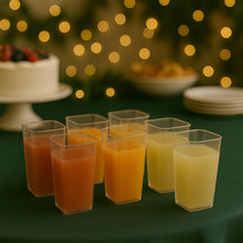 Unbreakable Transparent Square Design Wine Tumbler Plastic Glass 300 ML 6 Pc - justgrabit.in | Just Grab It