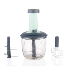 1100 ml 2 in 1 Push up Chopper with affixed with 6 Sharp Blade | Vegetable and Fruit Cutter with Easy Push and chop Button - justgrabit.in | Just Grab It