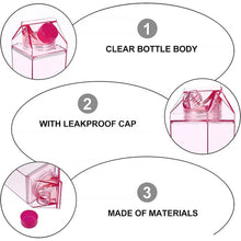 Plastic Milk Carton Colorful Clear Water Bottle, 17 Oz Portable Milk Box Leakproof Square Juice Bottle for Outdoor Sports Travel Camping - Justgrabit Inc.