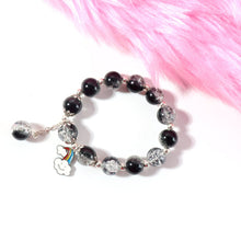 Elegant Black & Crystal Beaded Charm Bracelet - justgrabit.in | Just Grab It
