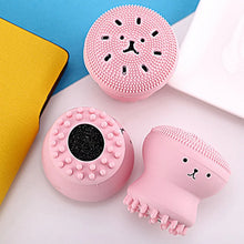 Facial Cleansing Brushes, Cute Octopus Shape Silicone Face Scrubber Massager Skincare Tool (1PC) - justgrabit.in | Just Grab It