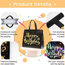 Birthday Gift Bag with Gold Shiny Stars, Reusable Party Gift Bags (1 Pc) - Justgrabit Inc.