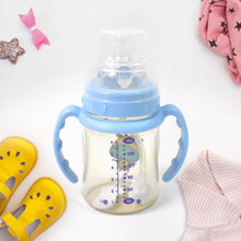 Plastic Baby Feeding Bottle with Handles, Cleaning brush & Straw (180 ML / 1 Pc) - justgrabit.in | Just Grab It