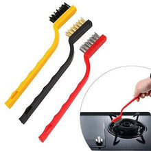 3 Pc Mini Wire Brush Set for cleaning (Brass, Nylon, Stainless Steel Bristles) - justgrabit.in | Just Grab It