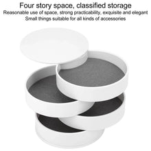4 Layers Jewellery Box, 360 Degree Rotating Jewelry Box, Jewelry and Earring Organizer Box with Mirror, Accessory Storage Box - justgrabit.in | Just Grab It