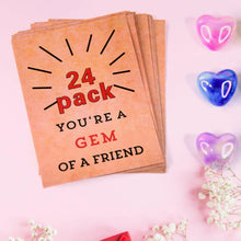 Heart - Shaped Crystal Gem Valentines with Gift Cards (24 Pc) - Justgrabit Inc.