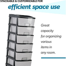 6 - Layer Heavy - Duty Plastic Drawer Organizer Cabinet with Stone Texture Drawers - Justgrabit Inc.