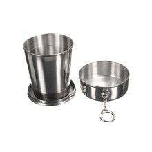 2 in 1 Camping Folding Cup with Keychain (1 Pc) - justgrabit.in | Just Grab It