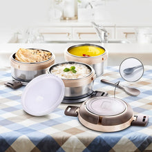 Ganesh Steko - 3 Triple Layer Stainless Steel Insulated Lunch Box Set - Justgrabit Inc.
