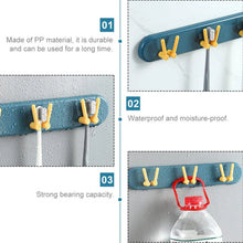 Toothbrush Holder Plastic Bathroom Accessories Organizer Wall Mounted Hanging Mount Shelf & Hooks (1pc) - justgrabit.in | Just Grab It