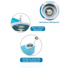 Spin Mop with Bigger Wheels and Plastic Auto Fold Handle for 360 Degree Cleaning - Justgrabit Inc.