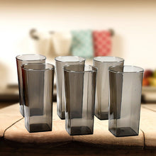 Unbreakable Transparent Square Design Wine Tumbler Plastic Glass Set Pack of 6 - justgrabit.in | Just Grab It