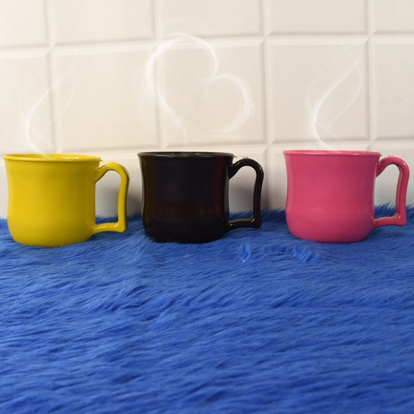 Premium Plastic Coffee / Tea Cups / Mug with Handle (1 Pc / Loose / Mix Color) - justgrabit.in | Just Grab It