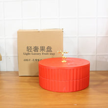 2 Layer Multipurpose Decorative Dry Fruit and Snack Serving Tray (1 Pc) - justgrabit.in | Just Grab It