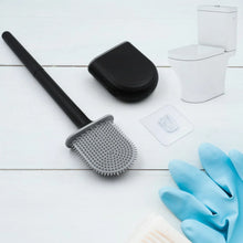 Silicone Toilet Brush with Holder Stand for Bathroom Cleaning - justgrabit.in | Just Grab It