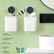 Wall Mounted Bathroom Storage Organizer Cup Set (2 Pc Set) - justgrabit.in | Just Grab It